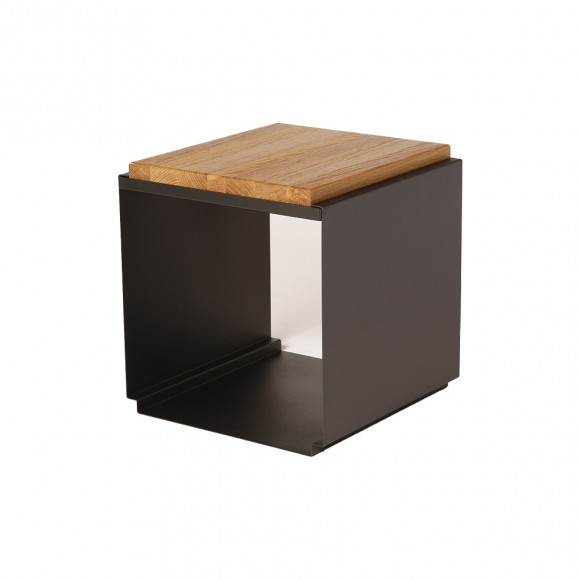 CUBOTTO/SGABELLO NERO SEDUTA LEGNO