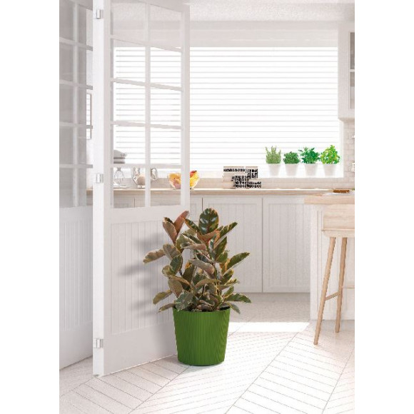 C/VASO FYRE GREENER 35CM C/RUOTE OLIVA