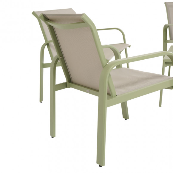 SALOTTO WING S/4 ALLU VERDE TEXT BEIGE