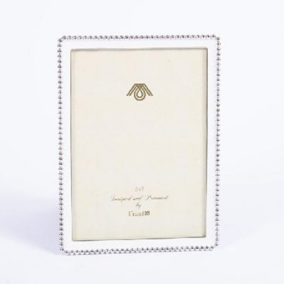 CORNICE 14,6X19,5CM BIANCO BORDO PERLE